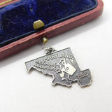 Sterling Silver State of Maryland USA Charm Pendant Vintage c1970