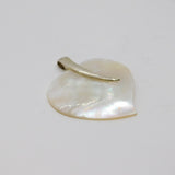 Sterling Silver Cut Natural Shell Heart Pendant Vintage c1970