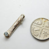 Sterling Silver and Blue Topaz Drop Charm Pendant Vintage c1970
