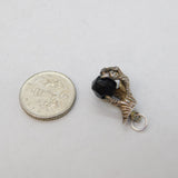 Sterling Silver Onyx in Eagle Claw Charm Pendant Vintage c1970s