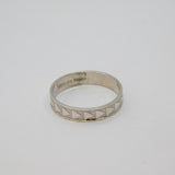 Sterling Silver Triangle Repeat Pattern Dress Band Ring Modern c1990 Size M 1/2