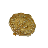 Scottish Sterling Silver Gilt 'Thistle Gildry' Badge Brooch Antique c1920 Deco