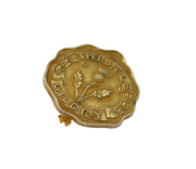 Scottish Sterling Silver Gilt 'Thistle Gildry' Badge Brooch Antique c1920 Deco