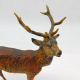 20th Century Cold Painted Bronze Stag Deer Figurine Ornament Antique c1930s