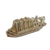 Sterling Silver Barge Boat Charm Pendant Vintage c1970s