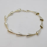Sterling Silver Floral Pattern Studio Jewellery Bracelet Vintage c1980s