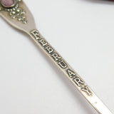 American Sterling Silver Amethyst Set Feburary Birthstone Spoon c1940 Antique