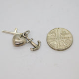 Sterling Silver Faith Hope Charity Charm Pendant Vintage c1970