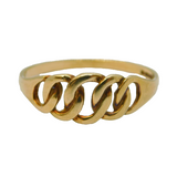 9ct Yellow Gold Knotted Rope Band Ring Vintage London