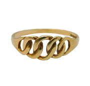 9ct Yellow Gold Knotted Rope Band Ring Vintage London