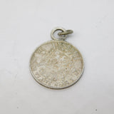 19th Century Sterling Silver Belgian King Leopold II 50 Cs Coin Charm Pendant