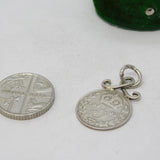 Sterling Silver King Edward VII Threepence Coin Charm Pendant Antique 1902