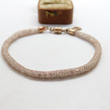 Rose Gold on Sterling Silver Sparkling Dress Bracelet Vintage c1990 18cm Length
