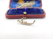 Sterling Silver Venetian Gondolier Charm Pendant Vintage c1970