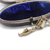 Sterling Silver Wedding Day Couple in a Church Charm Pendant Vintage c1970