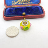 Sterling Silver and Coloured Glass Vase Charm Pendant Vintage c1970