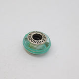 Sterling Silver Aqua Swirly Glass Charmbead For Bracelet c2000