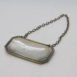 Sterling Silver Gin Decanter Label Vintage 1999 Birmingham