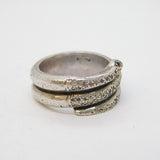 Art Deco Sterling Silver, Marcasite & Garnet Coiled Snake Dress Ring Antique
