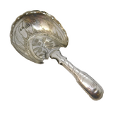 George IV Sterling Silver Hoof Shape Floral Tea Caddy Spoon Antique Birmingham