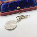 Sterling Silver Cricket Player Batsman Charm Pendant Vintage c1970