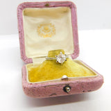 Sterling Silver Faceted Glass Ring Vintage c1970 Size