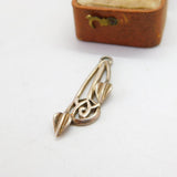Sterling Silver Rennie Mackintosh Floral Drop Charm Pendant Vintage c1970