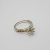 Sterling Silver Sparkling CZ 11 Stone Engagement Ring Modern c2000 Size J 1/2
