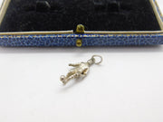 Sterling Silver Man Playing Football Charm Pendant Vintage c1970