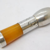 Edwardian Sterling Silver & Block Amber Cheroot Holder Antique 1905