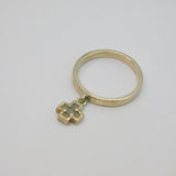 Sterling Silver Aquamarine Cross Charm Stacking Band Ring Vintage c2000 Size P