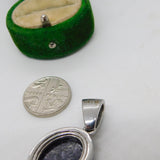 Sterling Silver Purple Quartz Drop Charm Pendant Vintage c1970