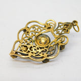 Austro-Hungarian Gold Plated, Garnet & Paste Drop Pendant Antique c1880s
