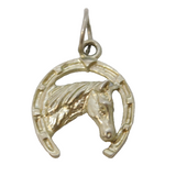 Sterling Silver Lucky Horseshoe Charm Pendant Vintage c1970