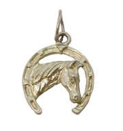 Sterling Silver Lucky Horseshoe Charm Pendant Vintage c1970
