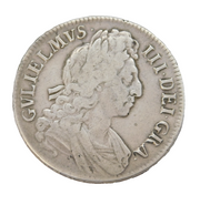 King William III Silver 3rd Bust 1696 Crown Coin Antique Fine Condition