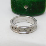 Sterling Silver Modernist Spinel Set Moonscape Ring Vintage c1970 Size N 1/2 UK
