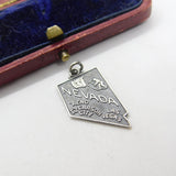 Sterling Silver State of Nevada USA Charm Pendant Vintage c1970