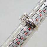 Sterling Silver Multi-Stone CZ Art Deco Style Band Ring Vintage c1990 Size M 1/2