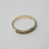 Sterling Silver Double Row White Topaz Half Eternity Ring Vintage c1970 Size P