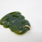 20th Century 9ct Gold & Nephrite Jade Maori Tiki Pendant Antique c1930s