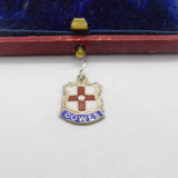 Sterling Silver and Coloured Enamel Travel Shield 'Cowes' Charm Vintage c1970