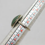 Sterling Silver Thomas L Mott Cabochon Malachite Ring Antique c1930 Size L