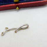 9ct White Gold Diamond Paste Set Floral Drop Pendant Vintage c1980