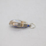 Sterling Silver Blue Windmill Design Dutch Clog Charm Pendant Vintage c1970s