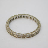 9ct White Gold & Spinel Set Eternity Ring Antique c1930 Art Deco