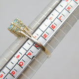 Sterling Silver 14 Aquamarine Double Row Dress Ring Vintage c1970 Size N 1/2