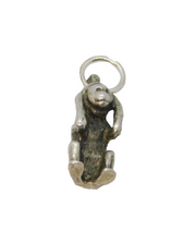 Sterling Silver 'Hear No Evil' Monkey Charm Pendant Vintage c1970s