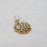 Sterling Silver Floral 'I Love You' Charm Pendant Vintage c1970s