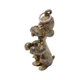 Sterling Silver Cast Poodle Dog Charm Pendant Vintage c1970s